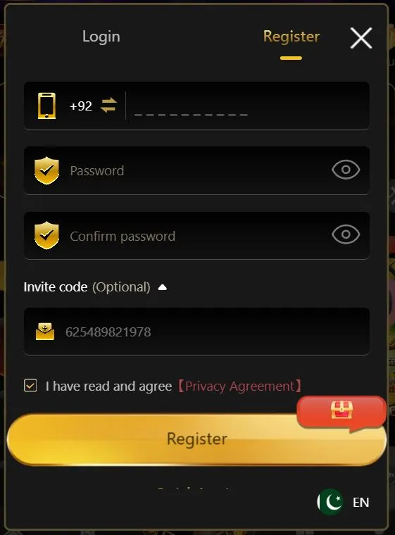 registration screen jeeto 786 game